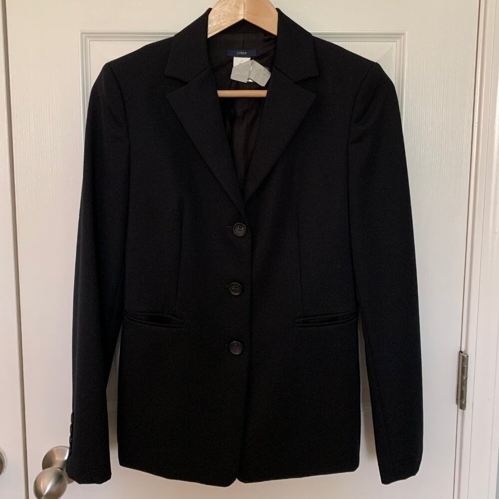 J.CREW Classic Black Wool Blazer | Size 4